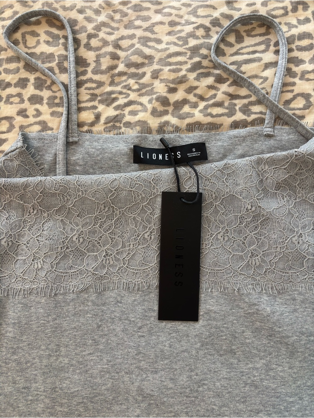 Lioness Silver Lace-Trim Mini Slip Dress-NWT - Picture 5 of 6
